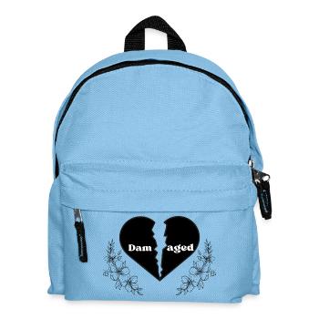 Split Heart Floral Border - Kids' Backpack - light blue - Front