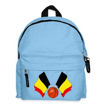 Deux drapeaux belges croisés Basketball Belgium - Sac à dos Enfant - bleu clair - Devant