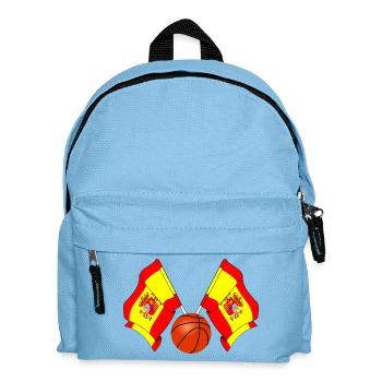 Deux drapeaux espagnols croisés Basketball Espagne - Sac à dos Enfant - bleu clair - Devant