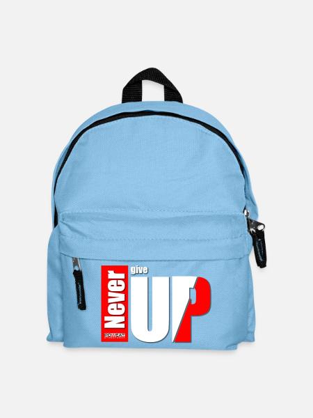 never give up - Kinder Rucksack - Hellblau