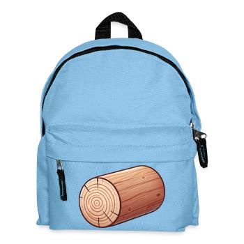 Rustikale Holzblock-Illustration - Kinder Rucksack - Hellblau - Vorne