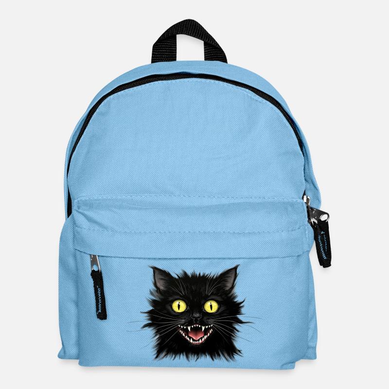 A Nervous Black Cat - Kids' Backpack - light blue