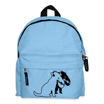 2 Hunde DJ Musik Club Disko Schallplatte Team Crew - Kinder Rucksack - Hellblau - Vorne