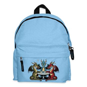 Drachen-Spielkarten - Kinder Rucksack - Hellblau - Vorne