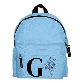 Lette g fleurs minimalistes - Sac à dos Enfant - bleu clair - Devant