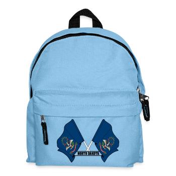 texte des petits drapeaux DAKOTA du Nord - Sac à dos Enfant - bleu clair - Devant