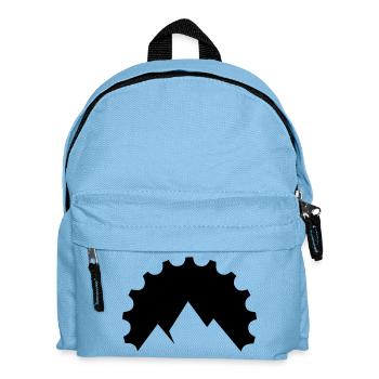 Zahnrad trifft Bergsilhouette - Kinder Rucksack - Hellblau - Vorne