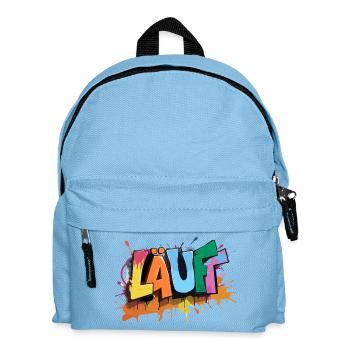 Läuft Statement Läufer Graffiti Lustige Sprüche - Kinder Rucksack - Hellblau - Vorne