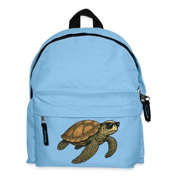 Turtle with sunglasses for casual wear - Kids' Backpack - light blue - Front