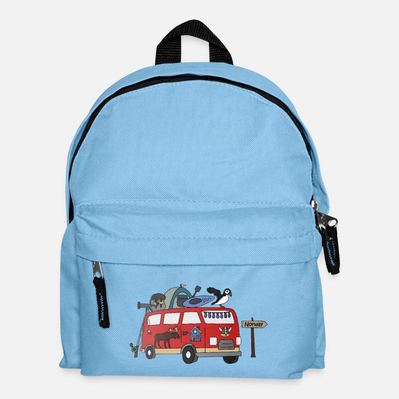 Fjord and Freedom Camper Norway - Kids' Backpack - light blue