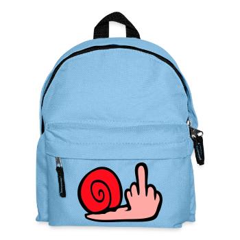 Schnecke Mittelfinger Beleidigung Wichser Fuck You - Kinder Rucksack - Hellblau - Vorne