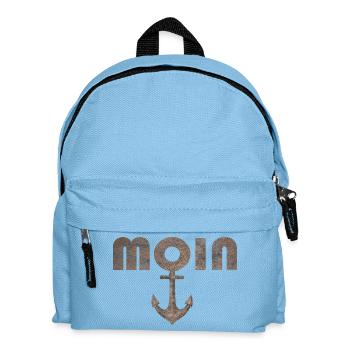 Moin mit Anker im rostigen Vintage Look - Kinder Rucksack - Hellblau - Vorne