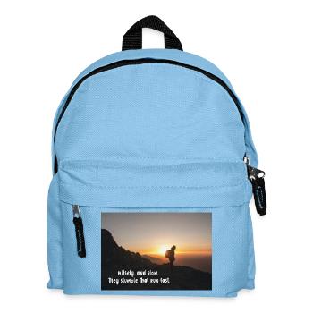Klug und langsam: Die stolpern, die schnell laufen - Kinder Rucksack - Hellblau - Vorne