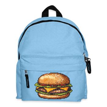 8Bit Hamburger Pixelkunst - Kinder Rucksack - Hellblau - Vorne