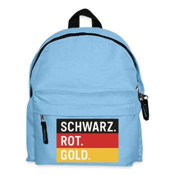 Schwarz. Rot. Gold. – Deutschland Farben Shirt - Kinder Rucksack - Hellblau - Vorne