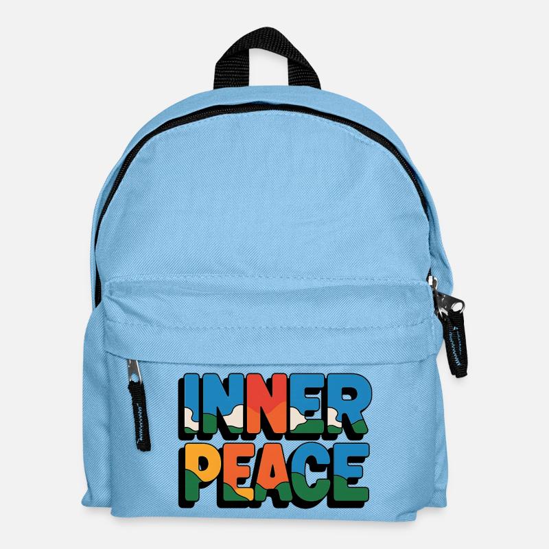 Inner Peace Regenbogen-Buchstaben - Kinder Rucksack - Hellblau