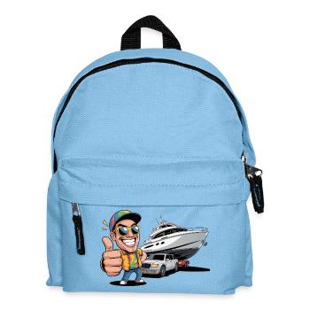 Funny If I Won The Lottery You'd Notice Yacht boat - Kids' Backpack - light blue - Front