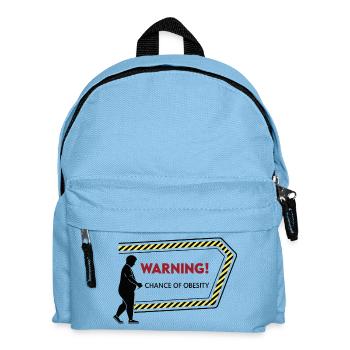 Warnung: Fettleibigkeits-Warngrafik - Kinder Rucksack - Hellblau - Vorne