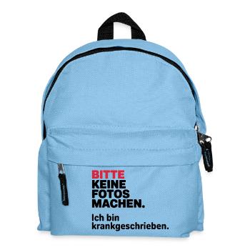 Please do not take photos, I am on sick leave - Kids' Backpack - light blue - Front