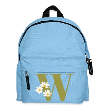 Lettre w vert marguerites - Sac à dos Enfant - bleu clair - Devant