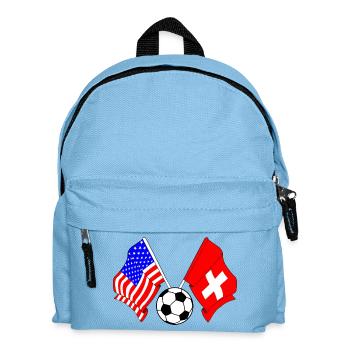 Fußball Schweiz gegen USA - Kinder Rucksack - Hellblau - Vorne