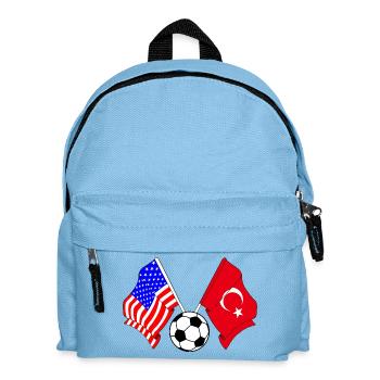 Fußball Türkei gegen USA - Kinder Rucksack - Hellblau - Vorne