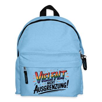 Diversity instead of exclusion - Cool Pride Logo - Kids' Backpack - light blue - Front