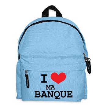 Ich liebe meine Bank - Kinder Rucksack - Hellblau - Vorne