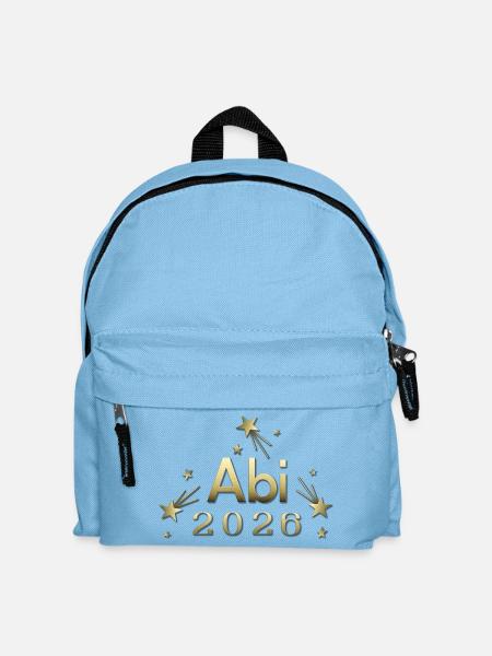 Abi 2026 goldenes Abi Design Abitur Matura 2026 - Kinder Rucksack - Hellblau