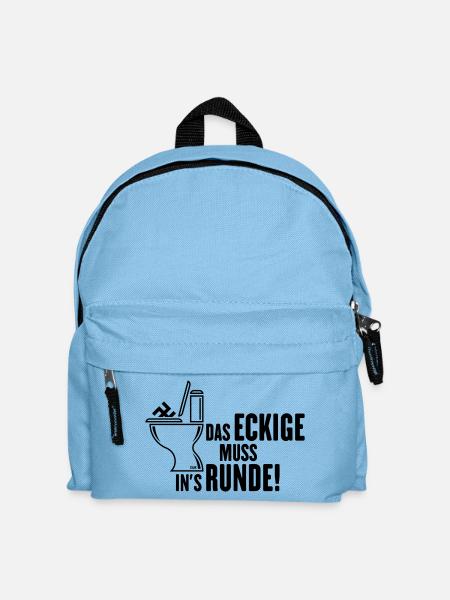 Das Eckige Muss In’s Runde! (Gegen Rechts / Black) - Kinder Rucksack - Hellblau