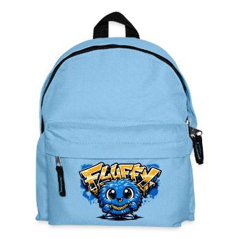 Fluffy Graffiti Blue Mascot - Kids' Backpack - light blue - Front