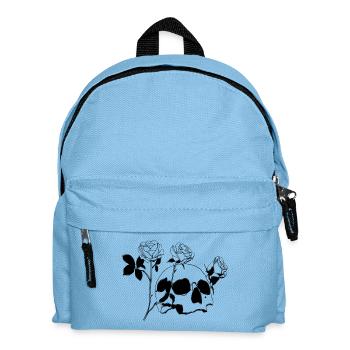 Crâne et os croisés avec des roses - Sac à dos Enfant - bleu clair - Devant