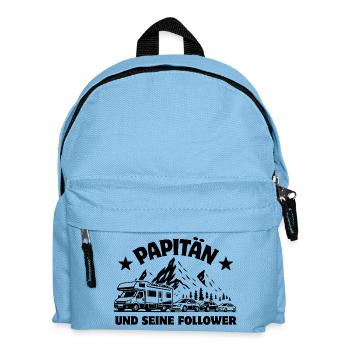 Papitän und seine Follower - Camper - Stau - Kinder Rucksack - Hellblau - Vorne