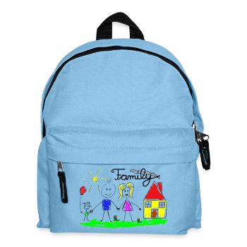 Family Line Drawing - Kids' Backpack - light blue - Front