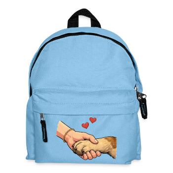 Pfote Hund Liebe Hunde - Kinder Rucksack - Hellblau - Vorne