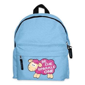 Be the Sparkle One – Glittering Sheep Saying - Kids' Backpack - light blue - Front