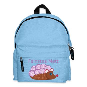 Der Mettigel: Feinstes Mett! (Nr.2) - Kinder Rucksack - Hellblau - Vorne