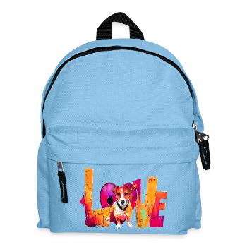 Love Jack Russell Terrier Dog Shirt Pillow Decal - Kids' Backpack - light blue - Front