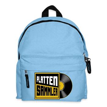 Platten Sammler Vinyl Liebhaber - Kinder Rucksack - Hellblau - Vorne