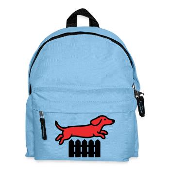 Dachshund Jump Fence Agility - Kids' Backpack - light blue - Front