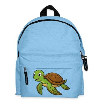 Kuschelige Schildkröten-Illustration - Kinder Rucksack - Hellblau - Vorne