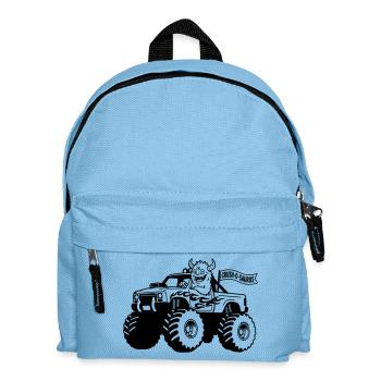 Monstertruck-Monster - Kinder Rucksack - Hellblau - Vorne