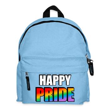 Lettres arc-en-ciel de la fierté heureuse - Sac à dos Enfant - bleu clair - Devant