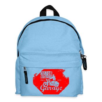 Design rétro de garage de motos personnalisées - Sac à dos Enfant - bleu clair - Devant