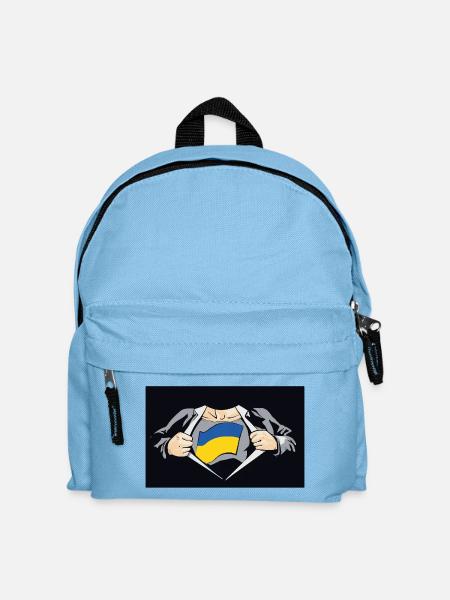 Ukraine-Superhelden-Ukraine-Flagge - Kinder Rucksack - Hellblau