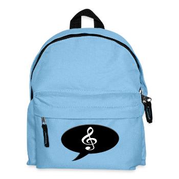 Speech bubble with a g-clef symbol.  - Kids' Backpack - light blue - Front