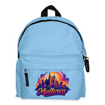 Mallorca Skyline – Epic Colorful Silhouette - Kids' Backpack - light blue - Front