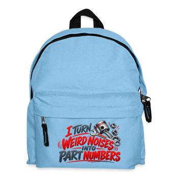 Mechaniker seltsamer Lärm-Diagnosehumor - Kinder Rucksack - Hellblau - Vorne