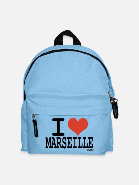 i love Marseille - couleurs personnalisables - Sac à dos Enfant - bleu clair