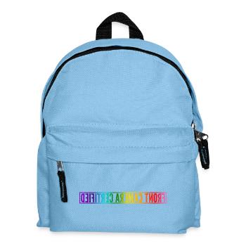 Front Camera Certfied in Regenbogen-Farben - Kinder Rucksack - Hellblau - Vorne